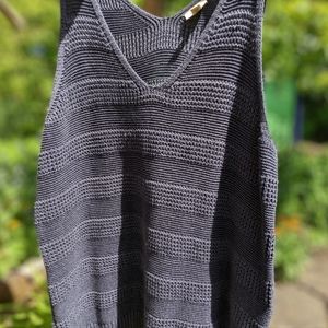 Dusky purple long cozy cotton sweater vest size 1X